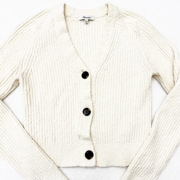 Madewell 3-Button Cardigan Sweater Cream Size Small - Picture 3 of 5